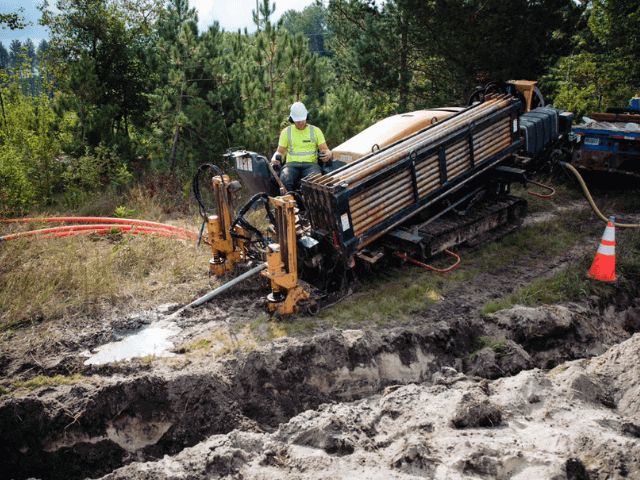 Man on Boring Machine
